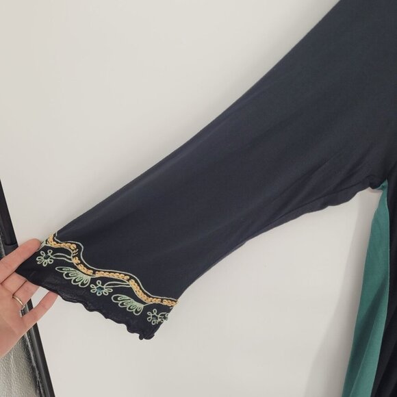 Studio X womens large hand made black embroidered sequin beaded boho dress - Picture 2 of 10